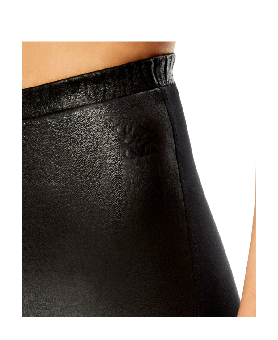 Loewe Leather High-waisted Biker Shorts In Black