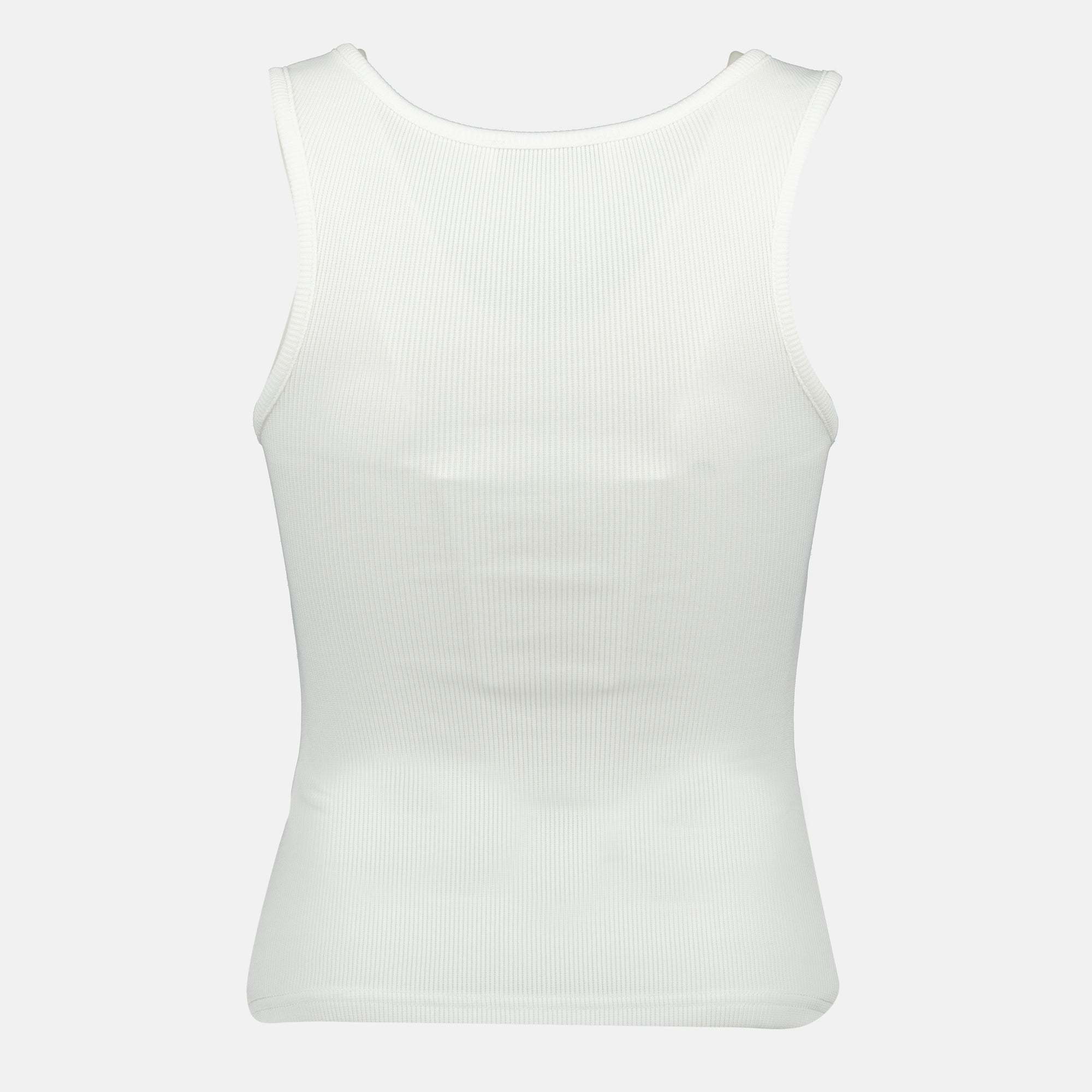 Christopher Esber Crystal Pin Embellished Jersey Tank Top In White