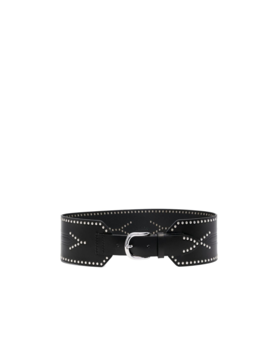 Isabel Marant Stud-embellished Leather Belt In Black