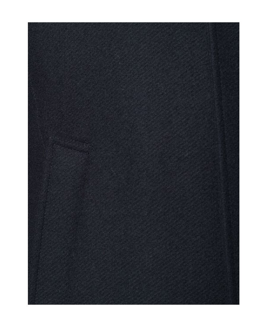 Herno Detachable Fur Collared Car Coat In Black