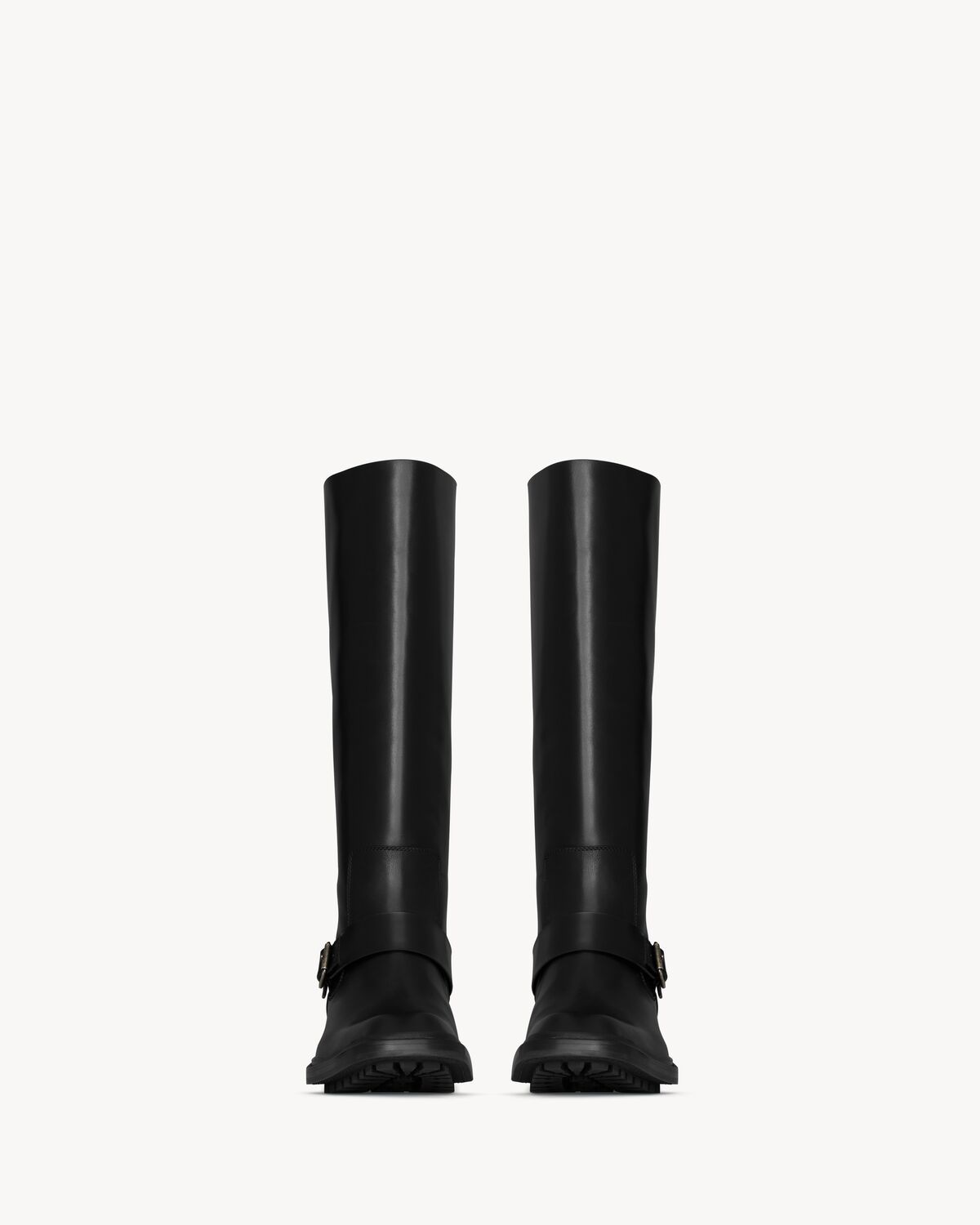 Saint Laurent Vadim Leather Ankle Boots With Buckle Detail In Black