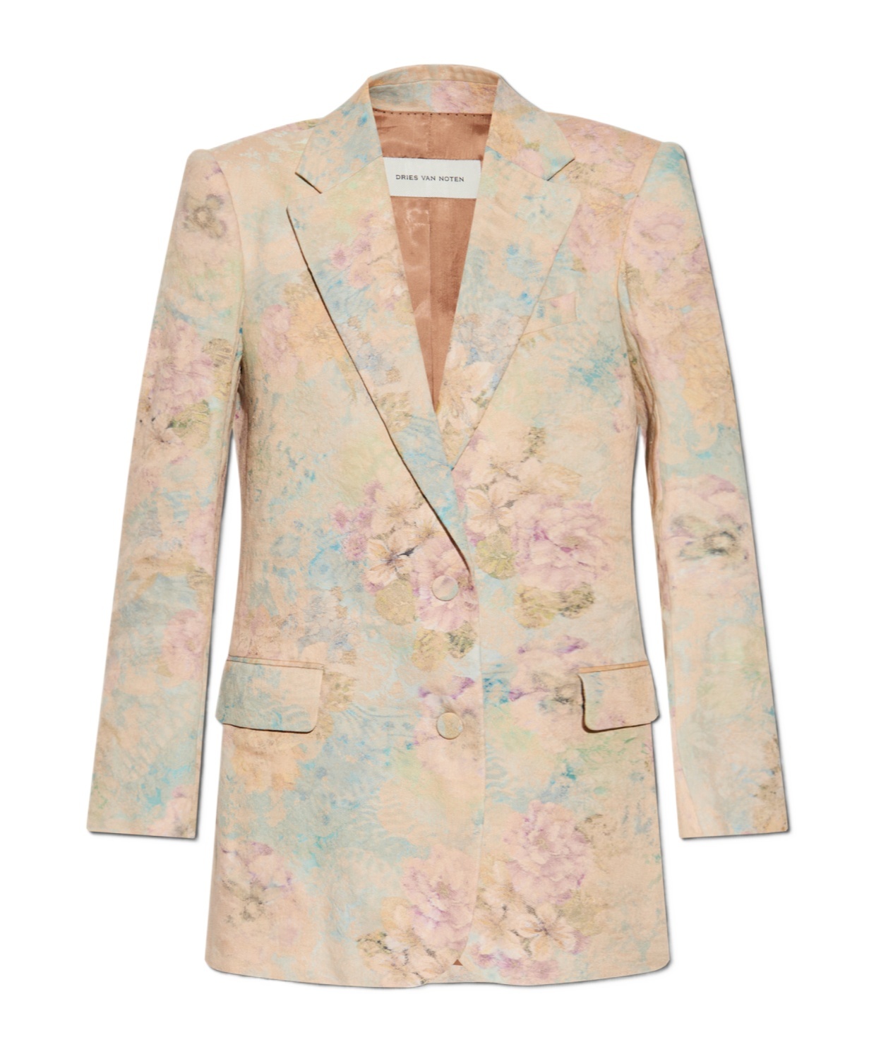 DRIES VAN NOTEN MULTICOLOR FLORAL PRINT BLAZER