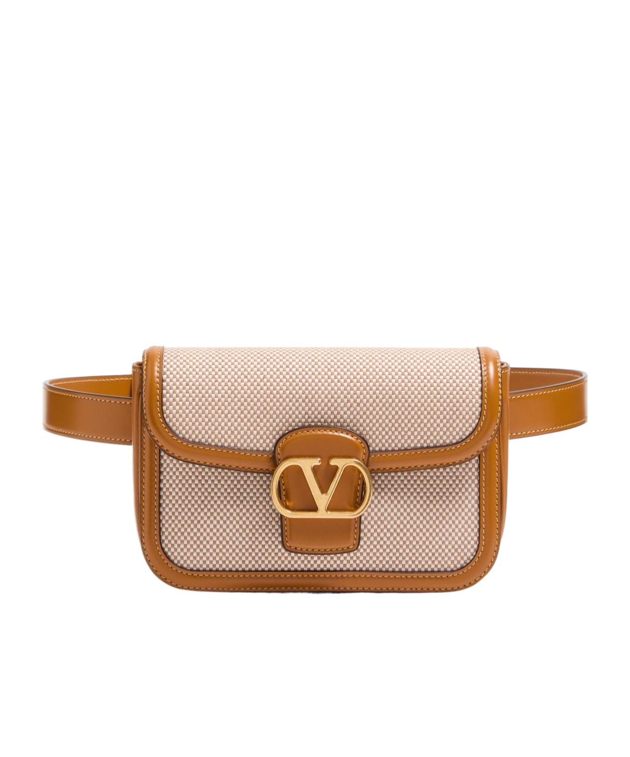 Valentino 9to5 Canvas Waist Bag In Nude