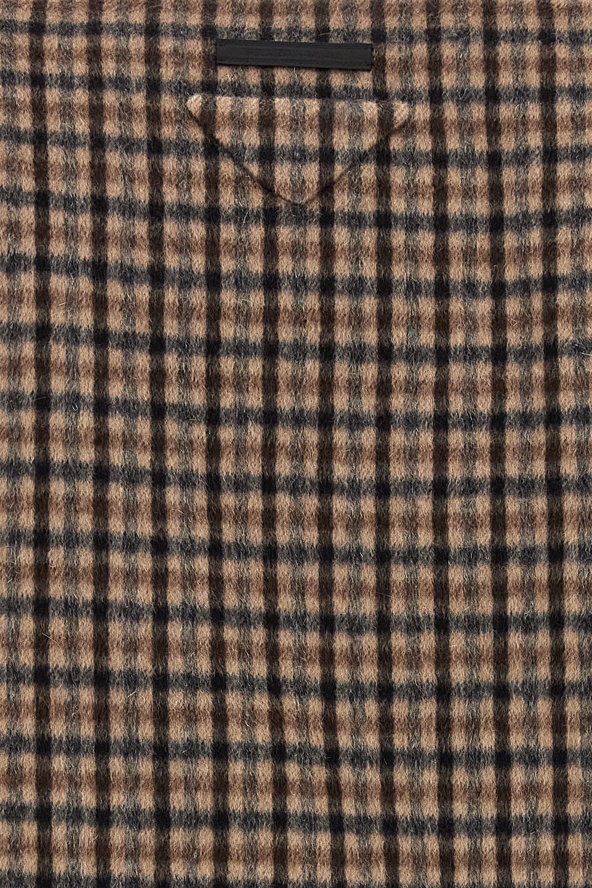 Prada Checked V-neck Top In Brown