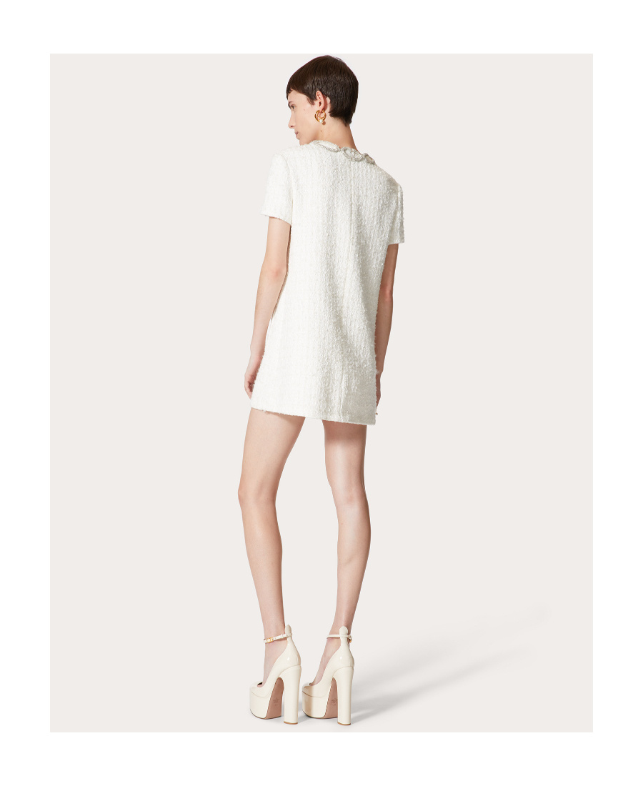 VALENTINO EMBROIDERED TWEED SHORT DRESS