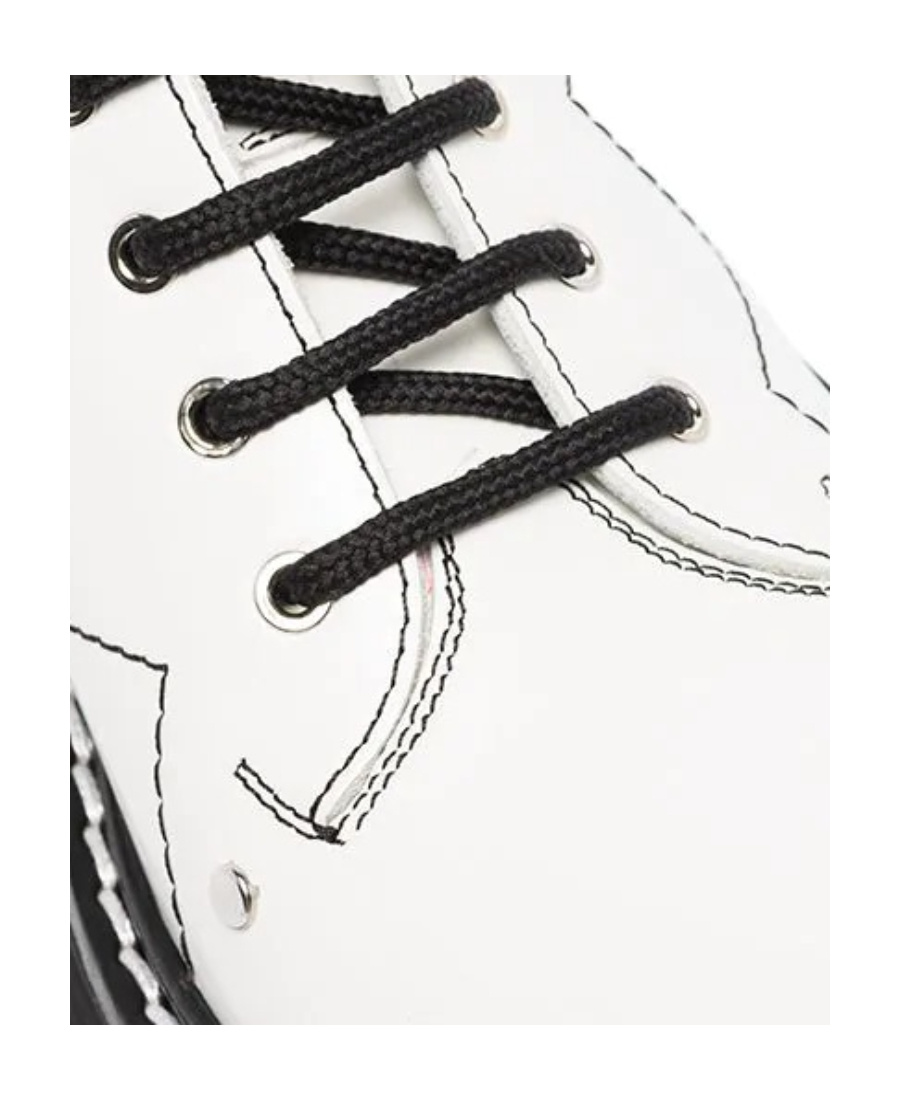 Alexander Mcqueen Tread Lace-up Leather Boots In White