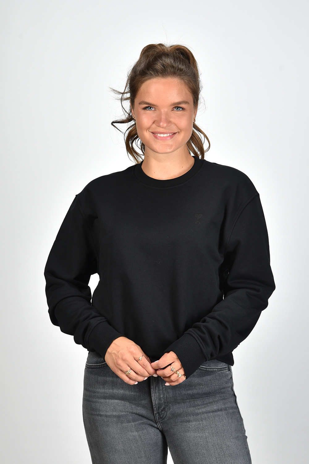 Ami Alexandre Mattiussi Long-sleeved Sweater In Black