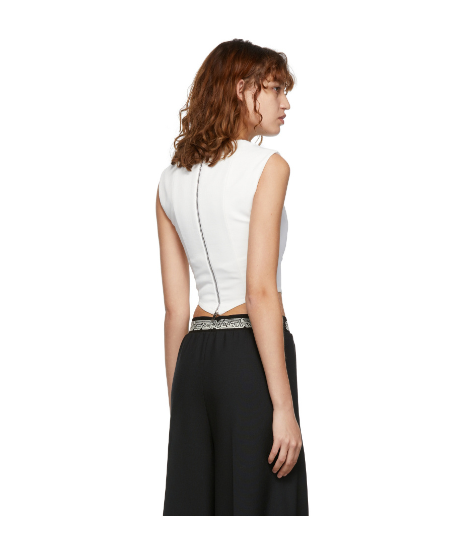 Stella Mccartney White Corset Top In Black