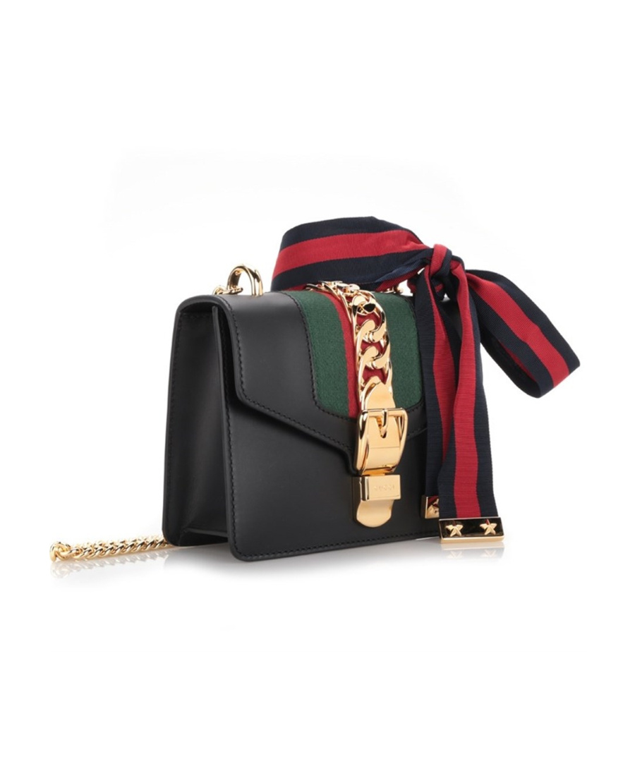 Gucci Mini Sylvie Tote Bag In Black