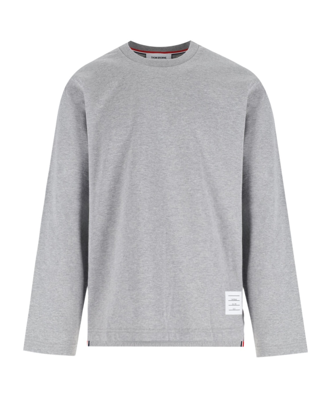 Thom Browne Oversized Long Sleeve Tee W/ Rwb Knit Trim