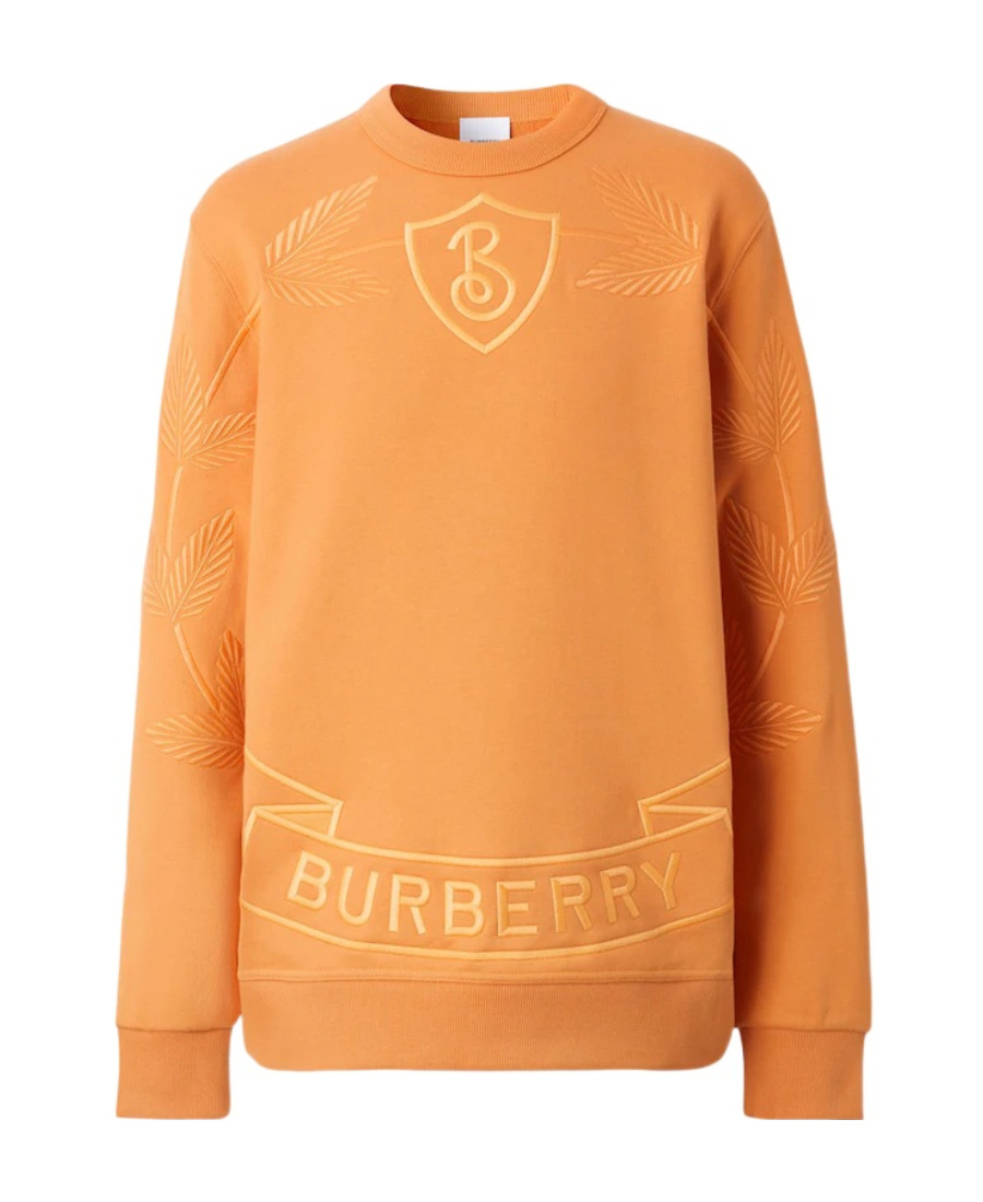 Burberry Logo-embroidered Cotton Sweatshirt In Orange