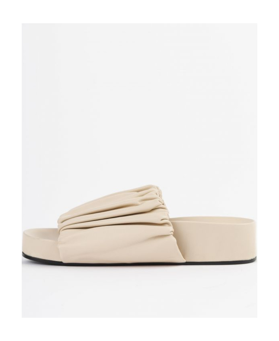 Jil Sander Woman Sandals Blush Size 11 Soft Leather In Nude
