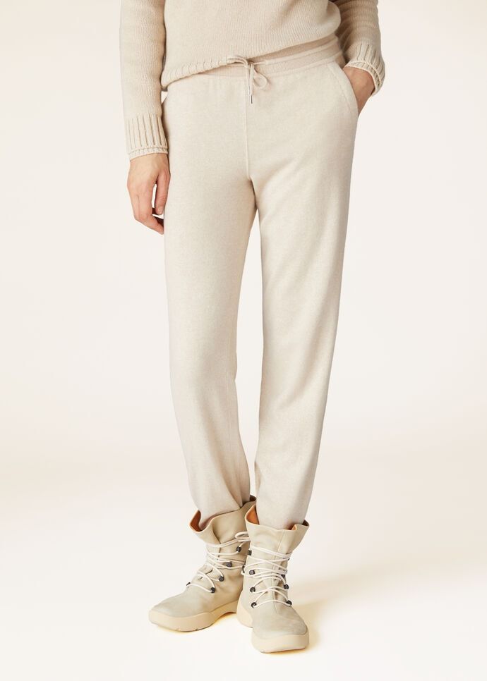 Loro Piana Knitted Track Pants In White