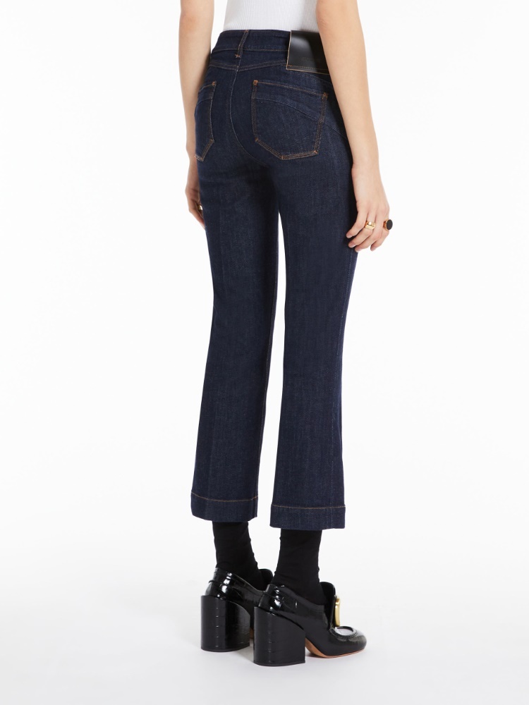 Sportmax Low Waist Wide Leg Jeans With Cropped Length In Black