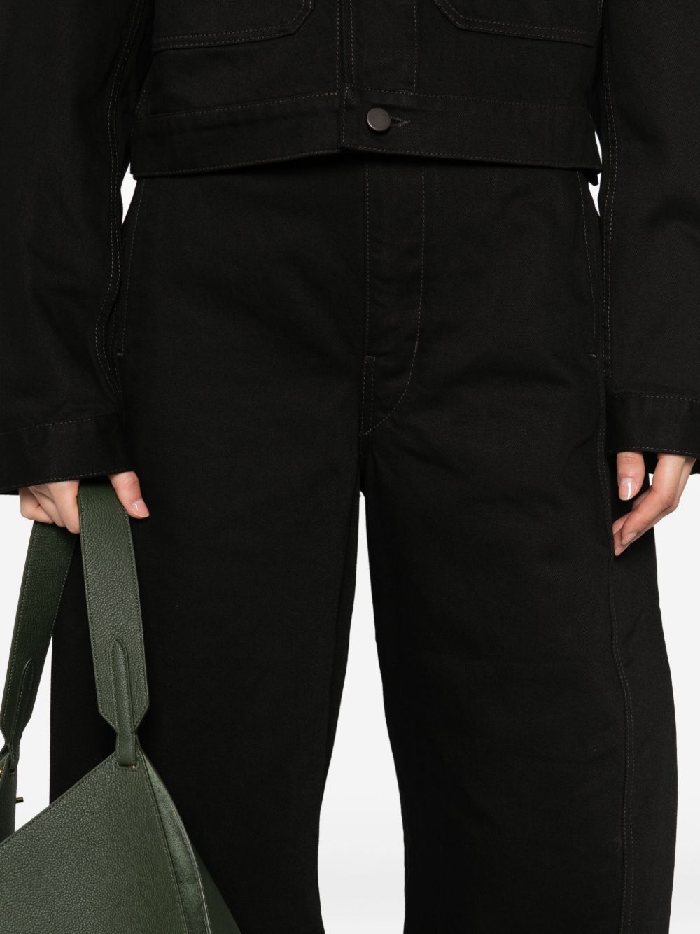 Lemaire Women Twisted Denim Cotton Jeans In Black