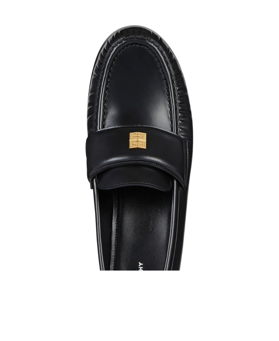 Givenchy Classic Lambskin Loafers With Ruched Detailing In Black