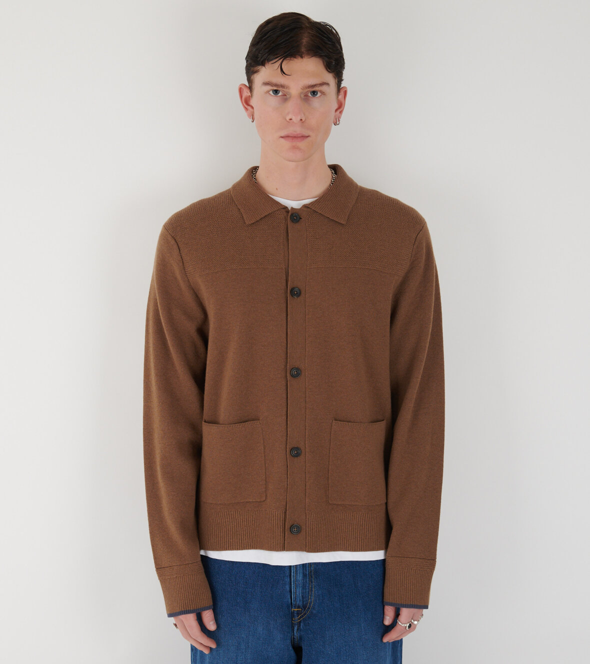 Paul Smith Long-sleeved Cardigan In Brown