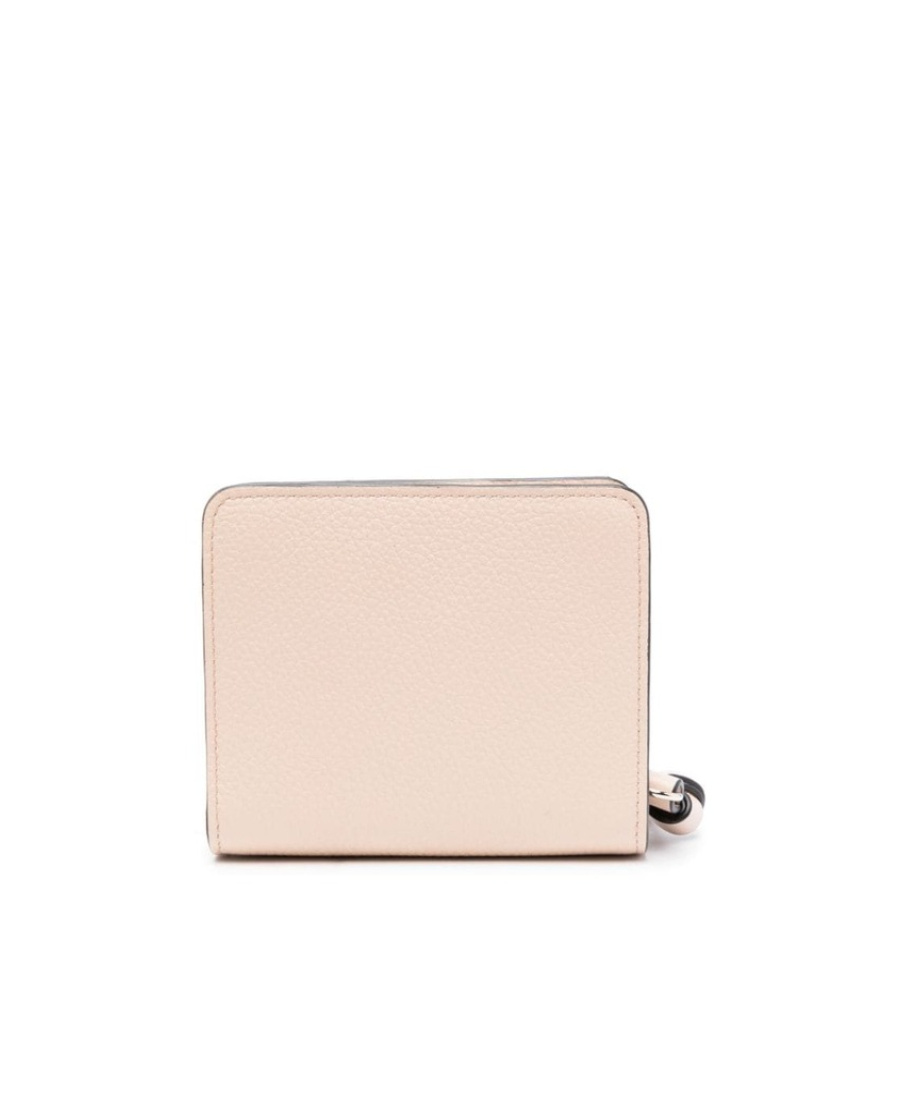 Chloé Alphabet Leather Compact Wallet In Nude