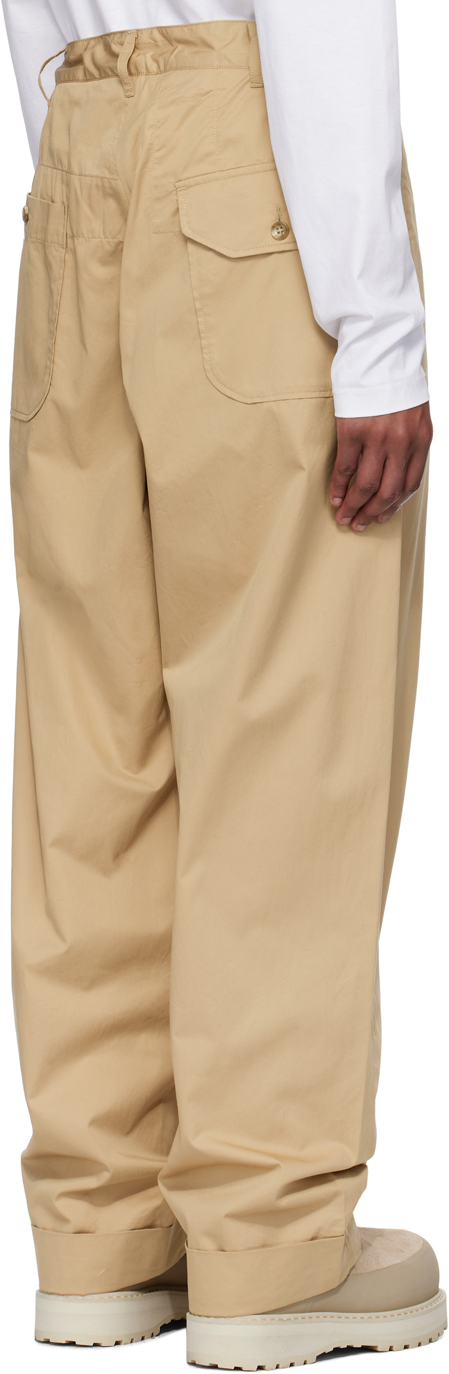 Engineered Garments Beige Carlyle Trousers In Nude