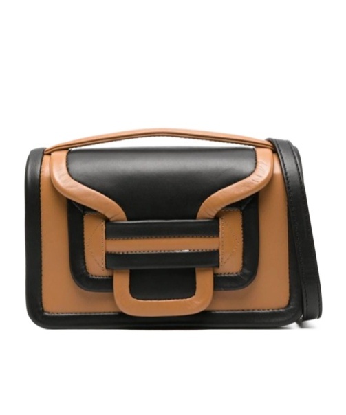 Pierre Hardy Alpha Colorblock Flap Leather Crossbody Bag In Black