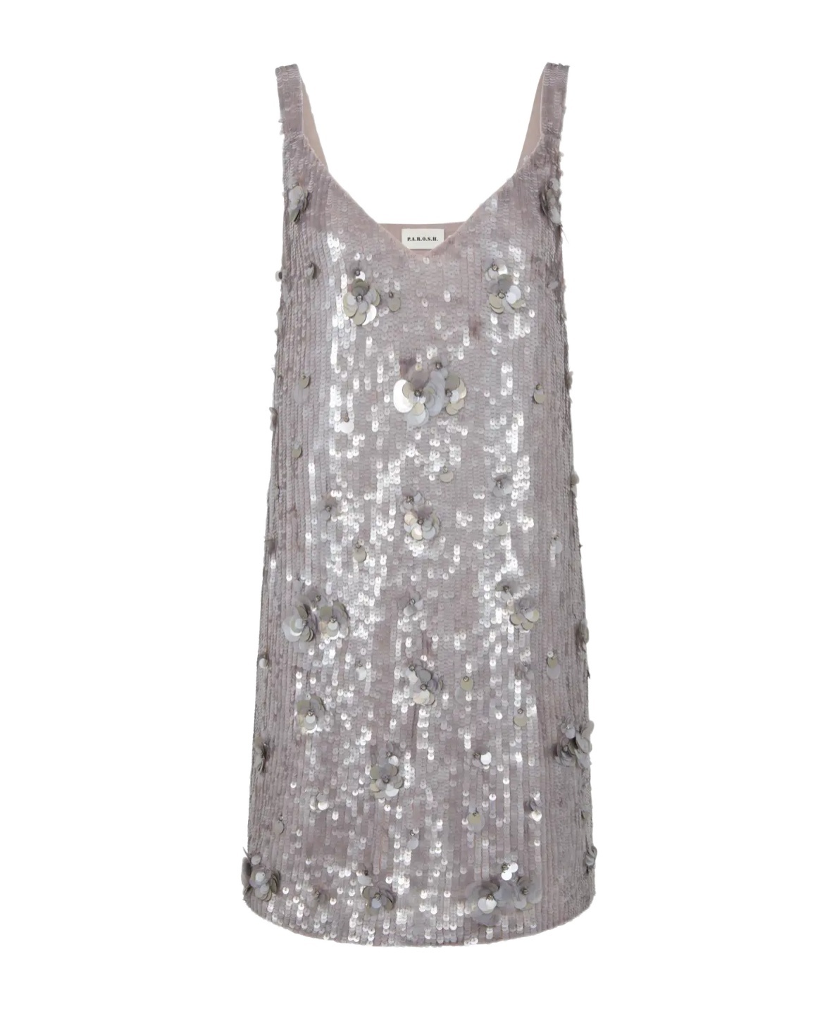 P.a.r.o.s.h Sequin-embellished Sleeveless Dress In Gray