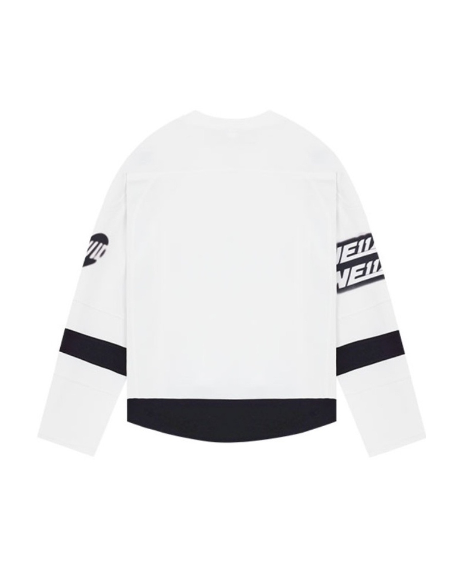 We11 Done T-shirt With Round Neck And Long Sleeves In White