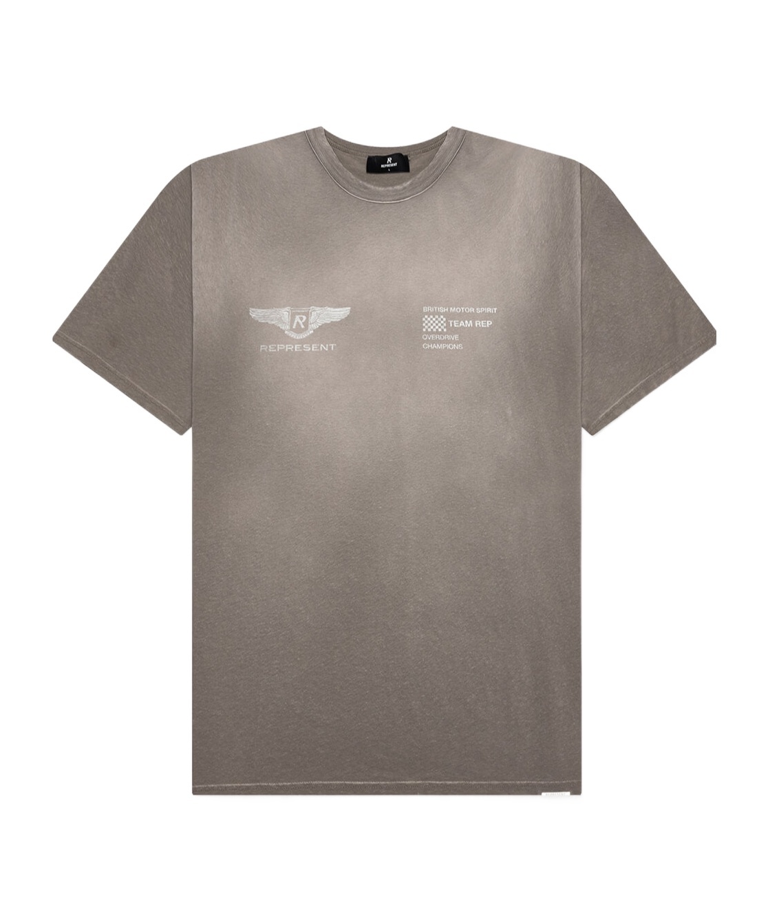 Represent Team Oversized Fit Graphic Logo Tee In Gray