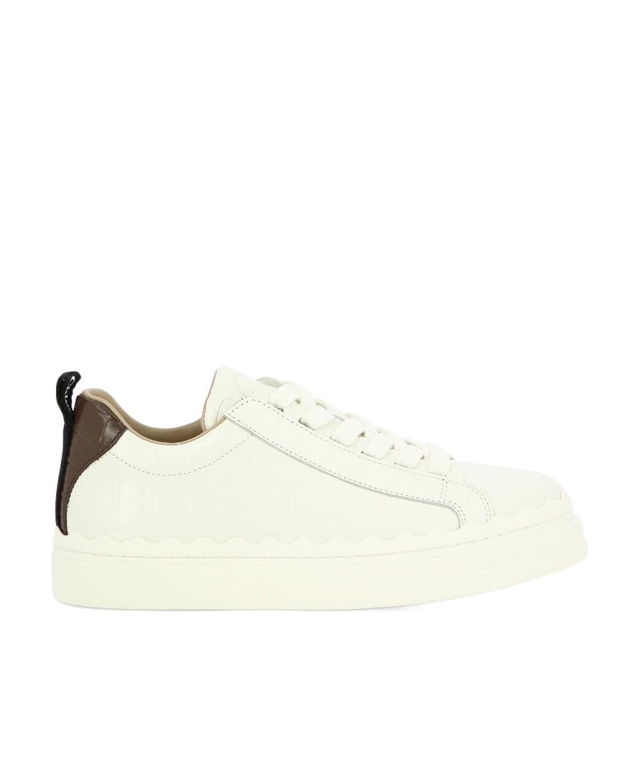 Chloé Lauren Logo Pull-tab Sneakers In White