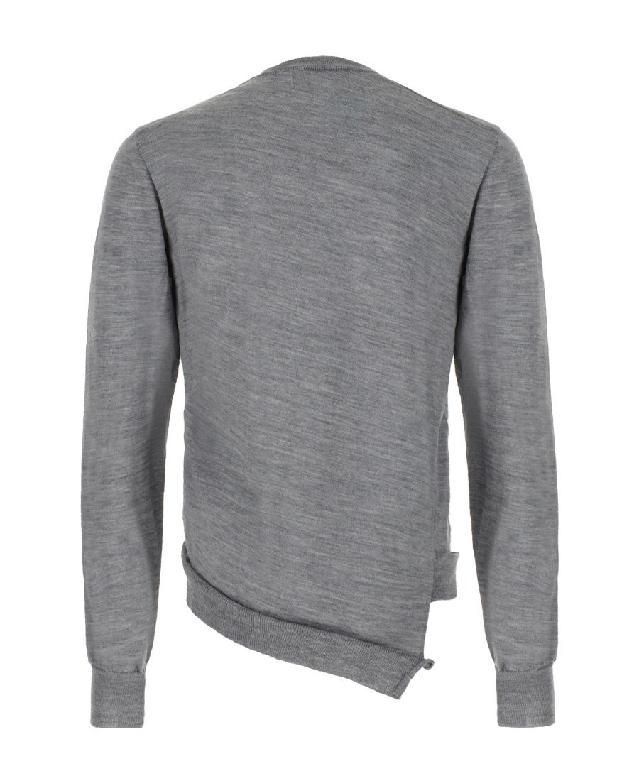 Comme Des Garçons Sweater Wool Asymmetric Hemline In Gray