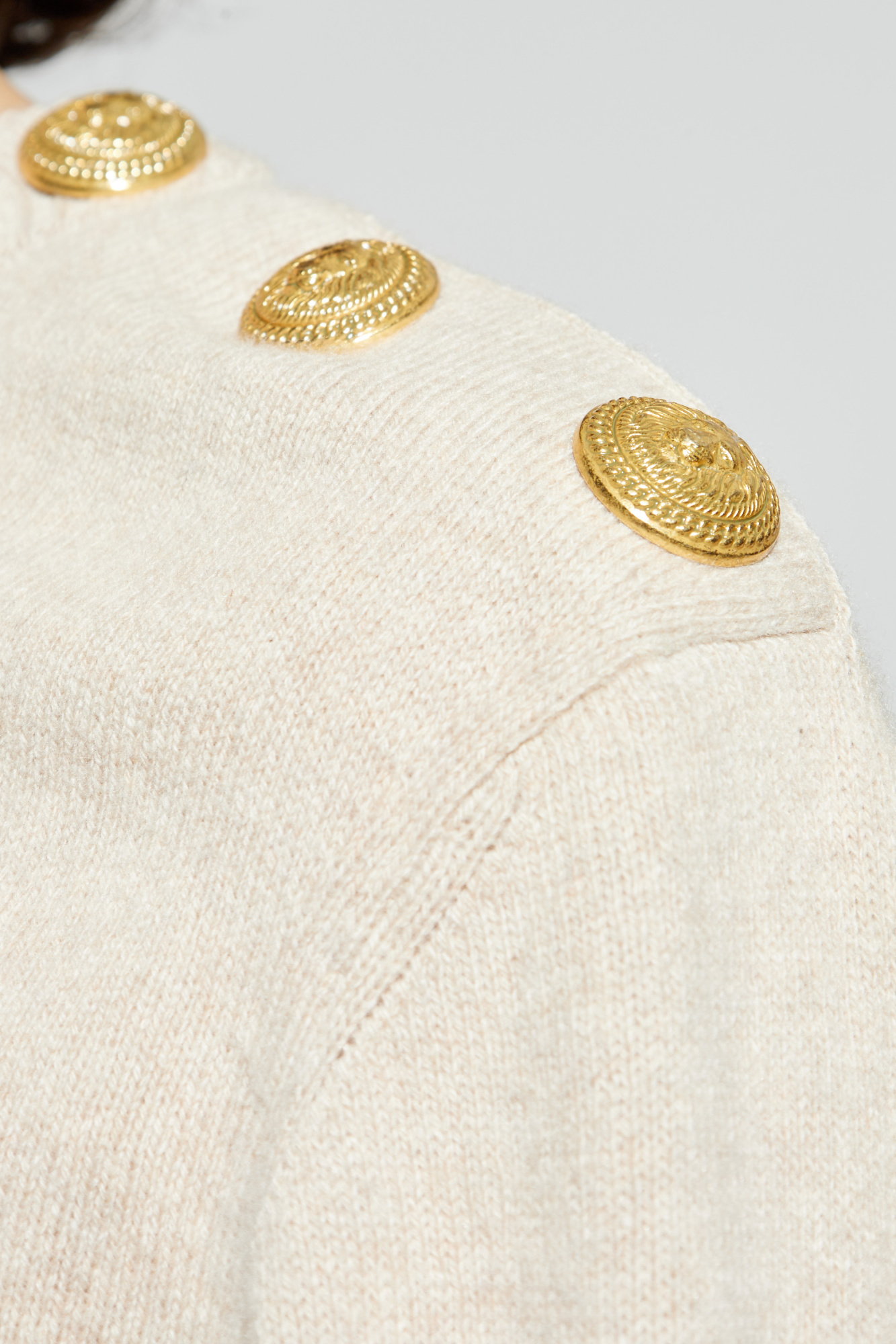 Balmain Wool And Cashmere Sweater In Neutral
