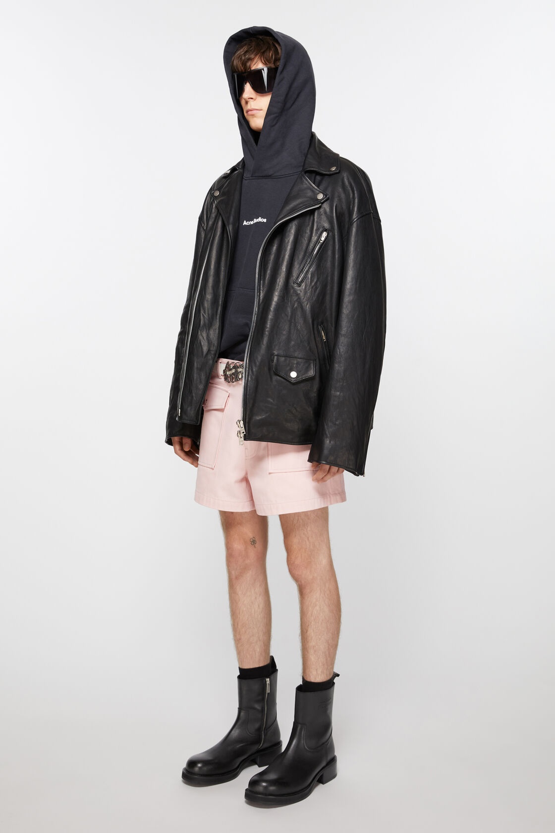 Acne Studios Logo-debossed Leather Boots In Black