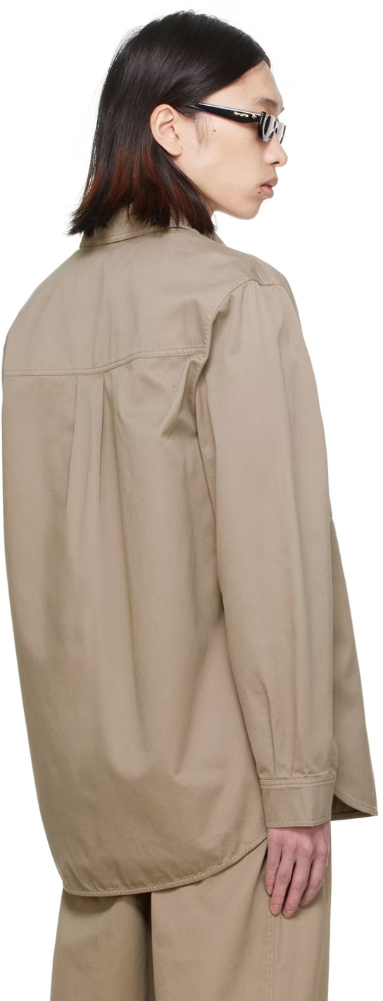 Nanushka Kinny Lapel Shirt In Gray