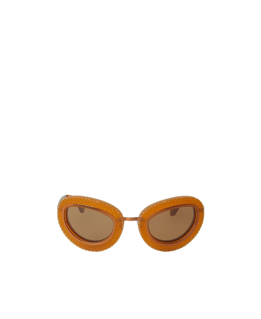 Off-white Logo Sunglasses In Brown