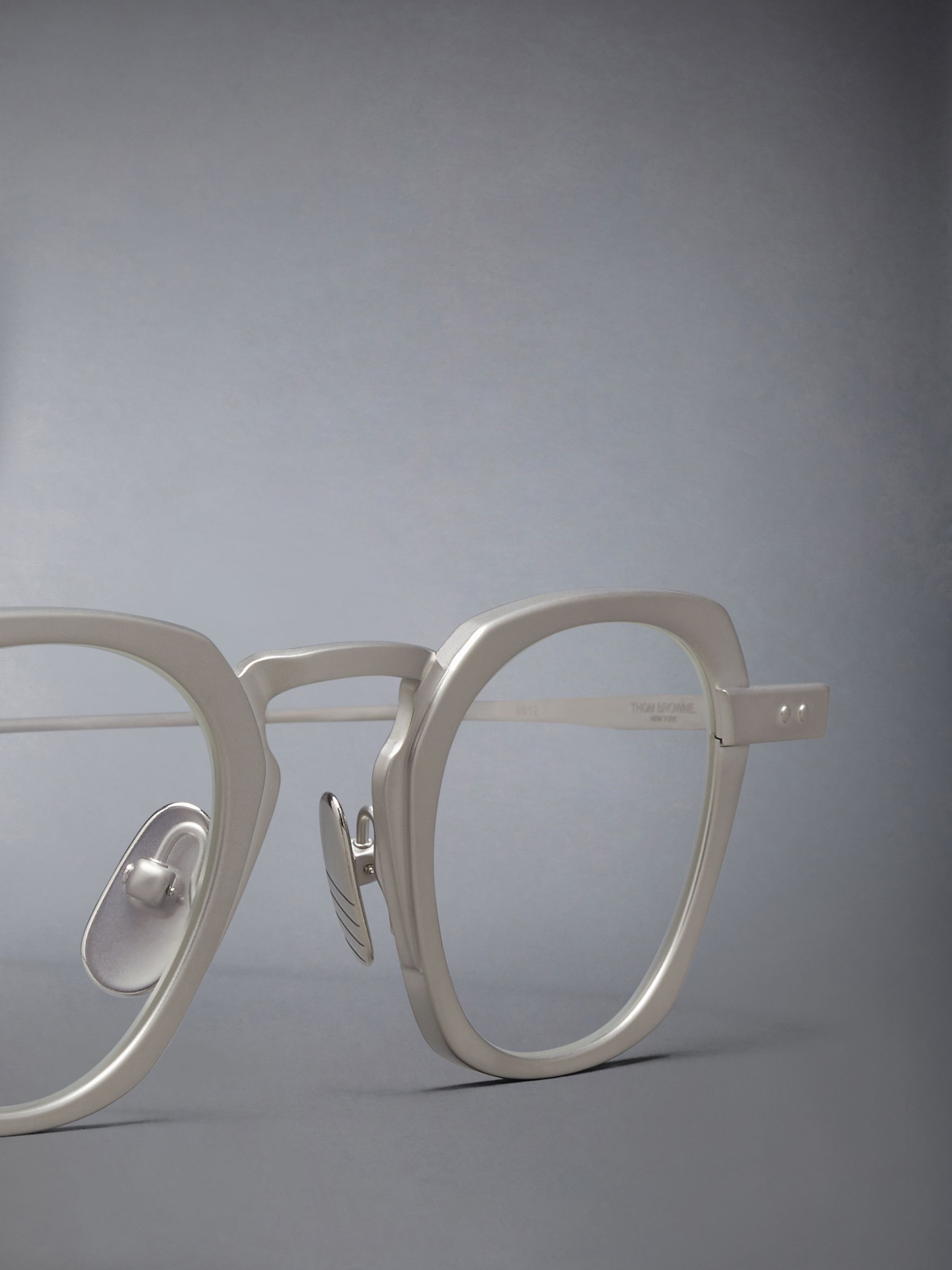 Thom Browne Square Flat Mirror In Gray