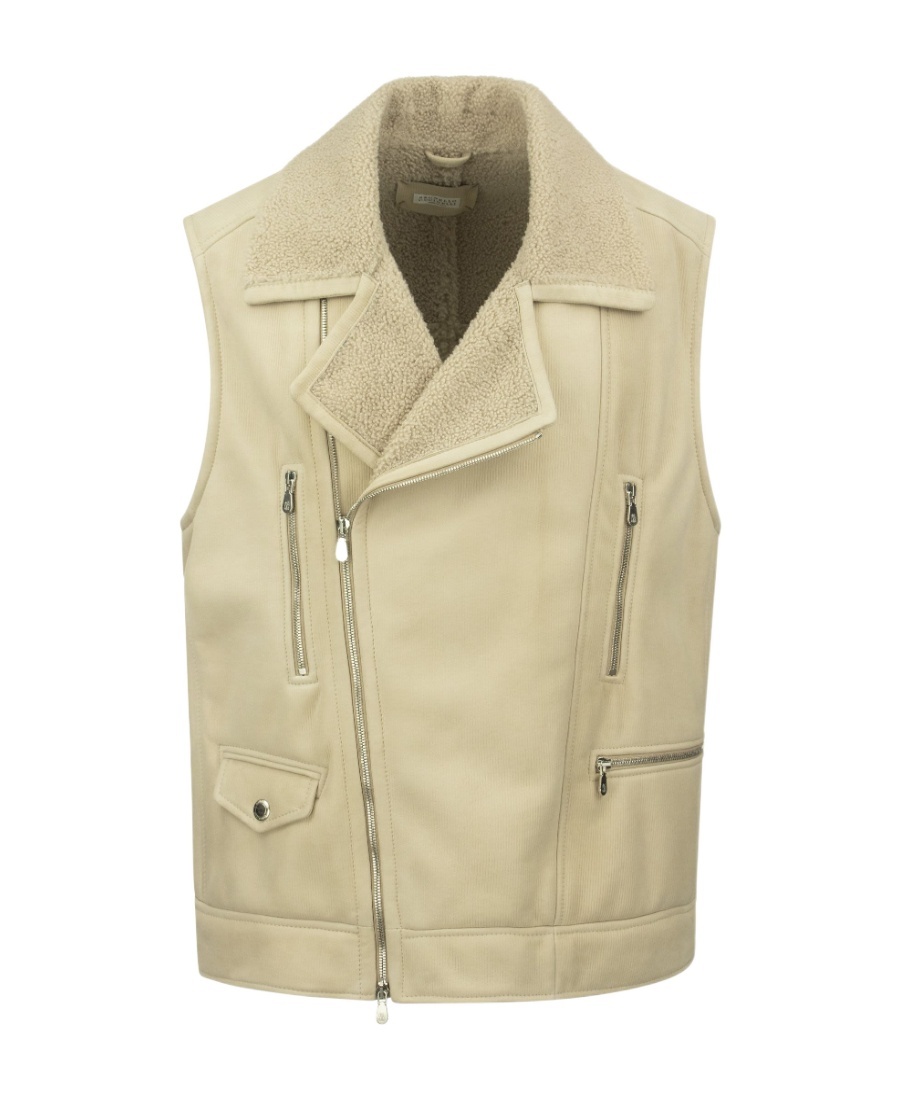 Brunello Cucinelli Zip-up Leather Vest In Green