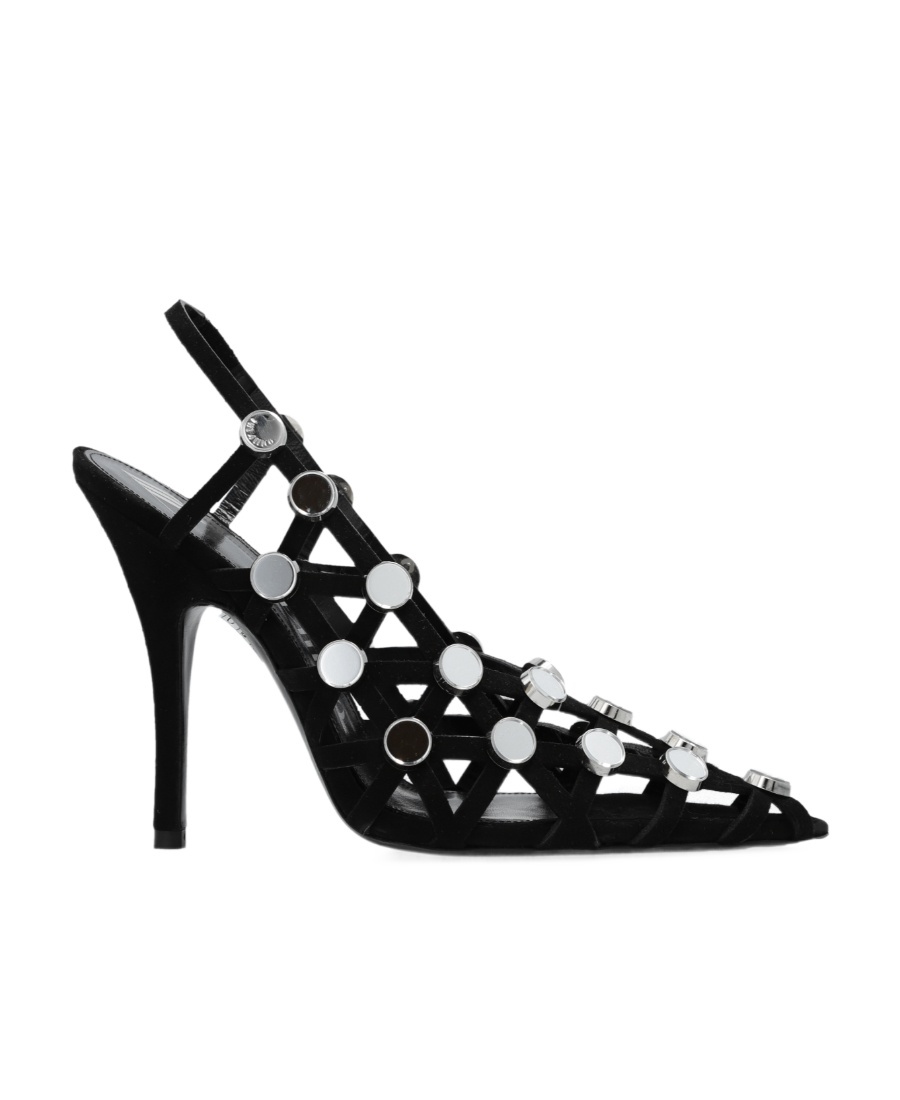 Attico Grid Slingback Dã©col In Black