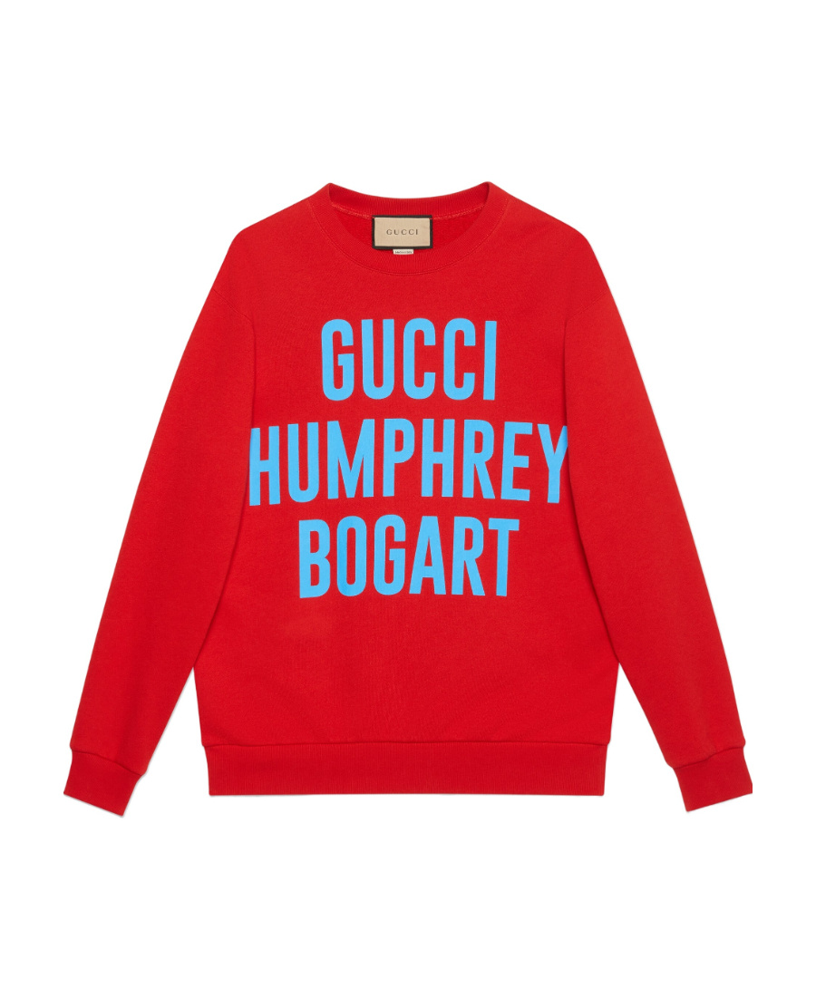 Gucci Humphrey Bogart-print Sweatshirt In Red