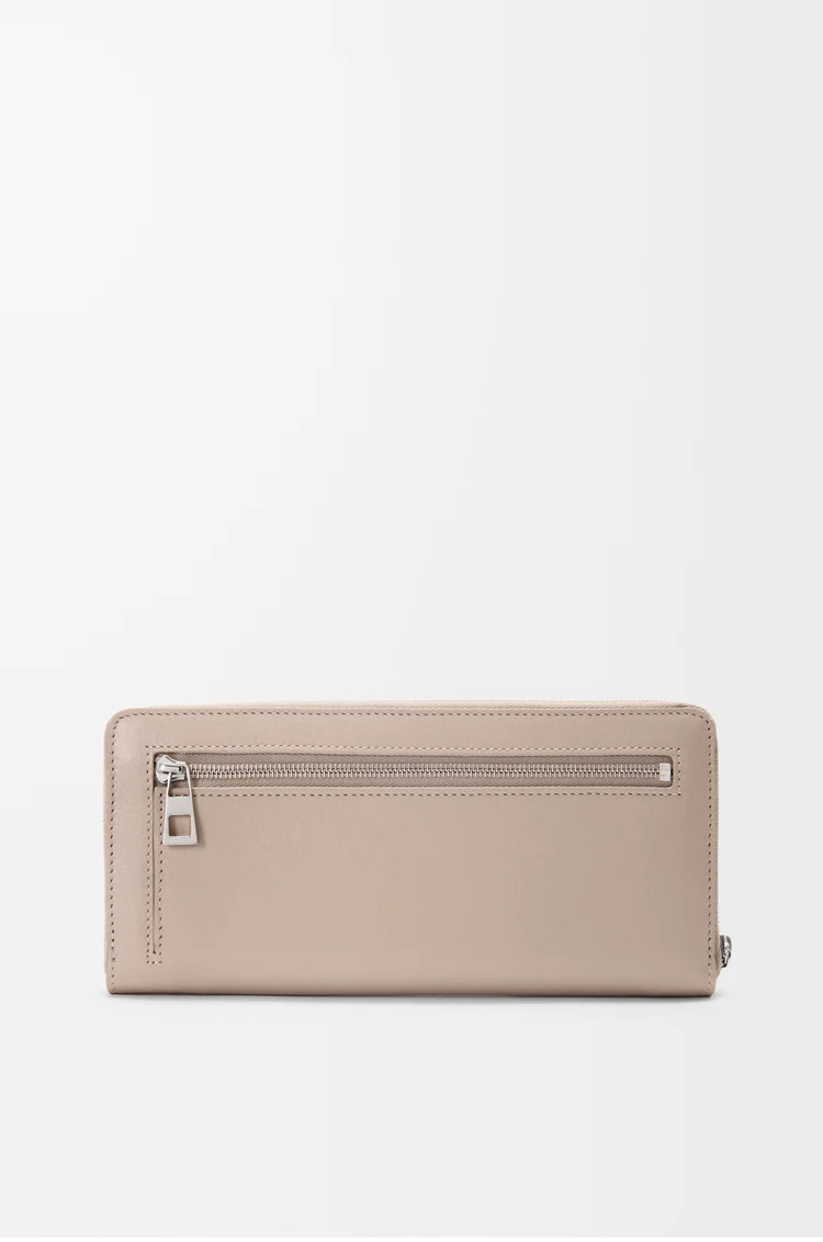 Loewe Knot Zip Around Wallet In Shiny Nappa Calfskin In Brown