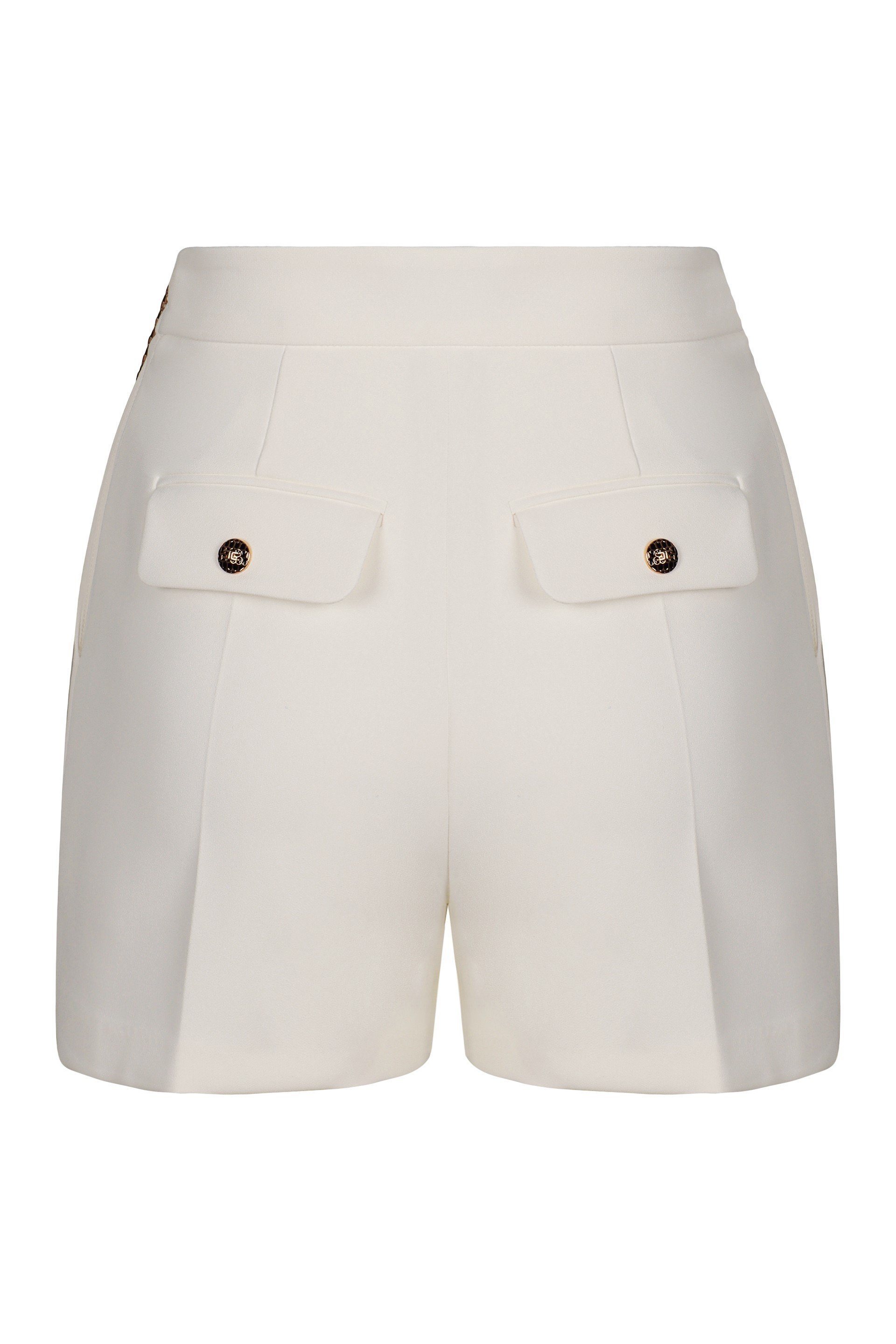 Elisabetta Franchi Chain Detailed Slim Fit Shorts In White