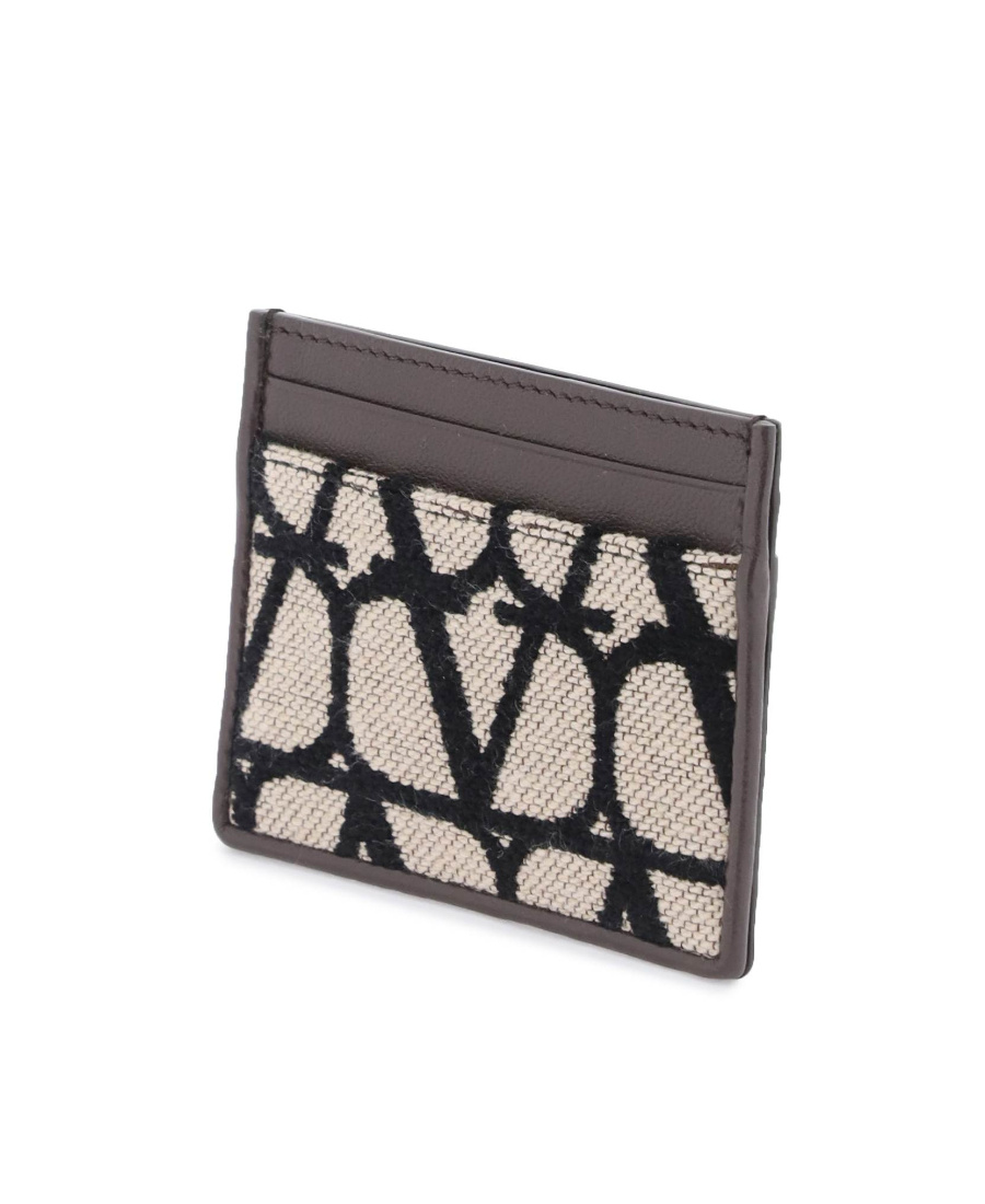 Valentino Toile Iconographe Pebbled Cardholder In Black