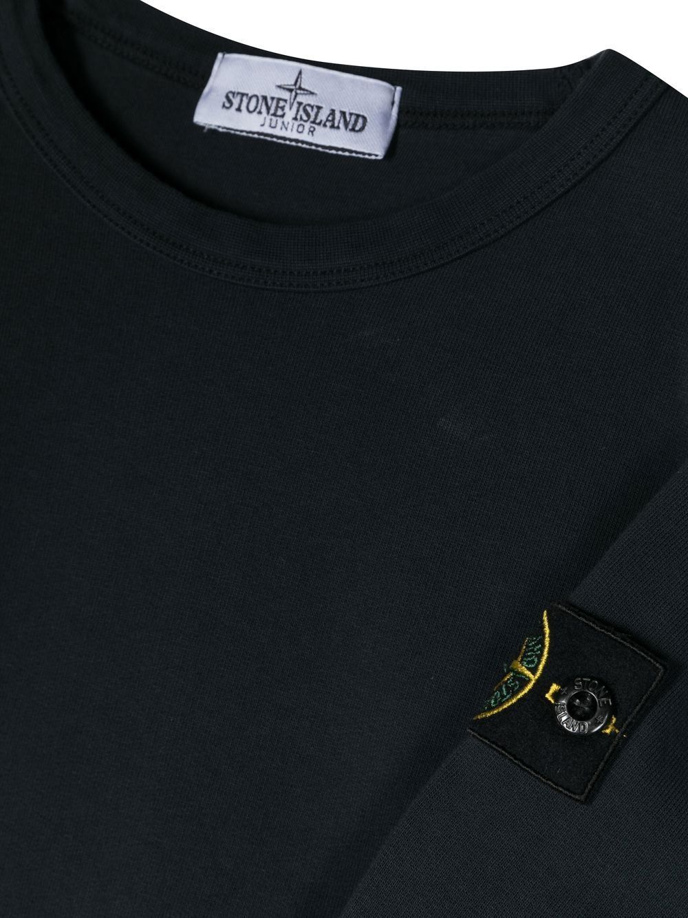 Stone Island Logo-patch Crew-neck Sweatshirt In Blue