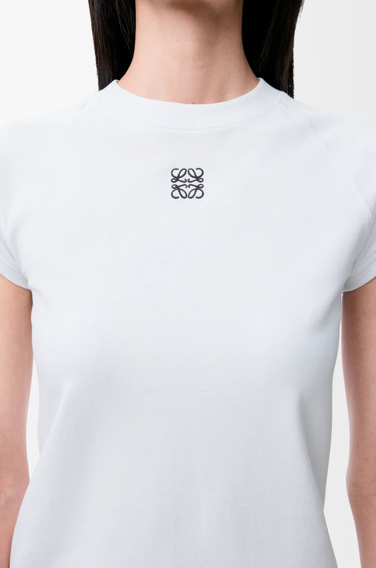 Loewe Anagram Embroidered Cotton-blend Jersey T-shirt In White