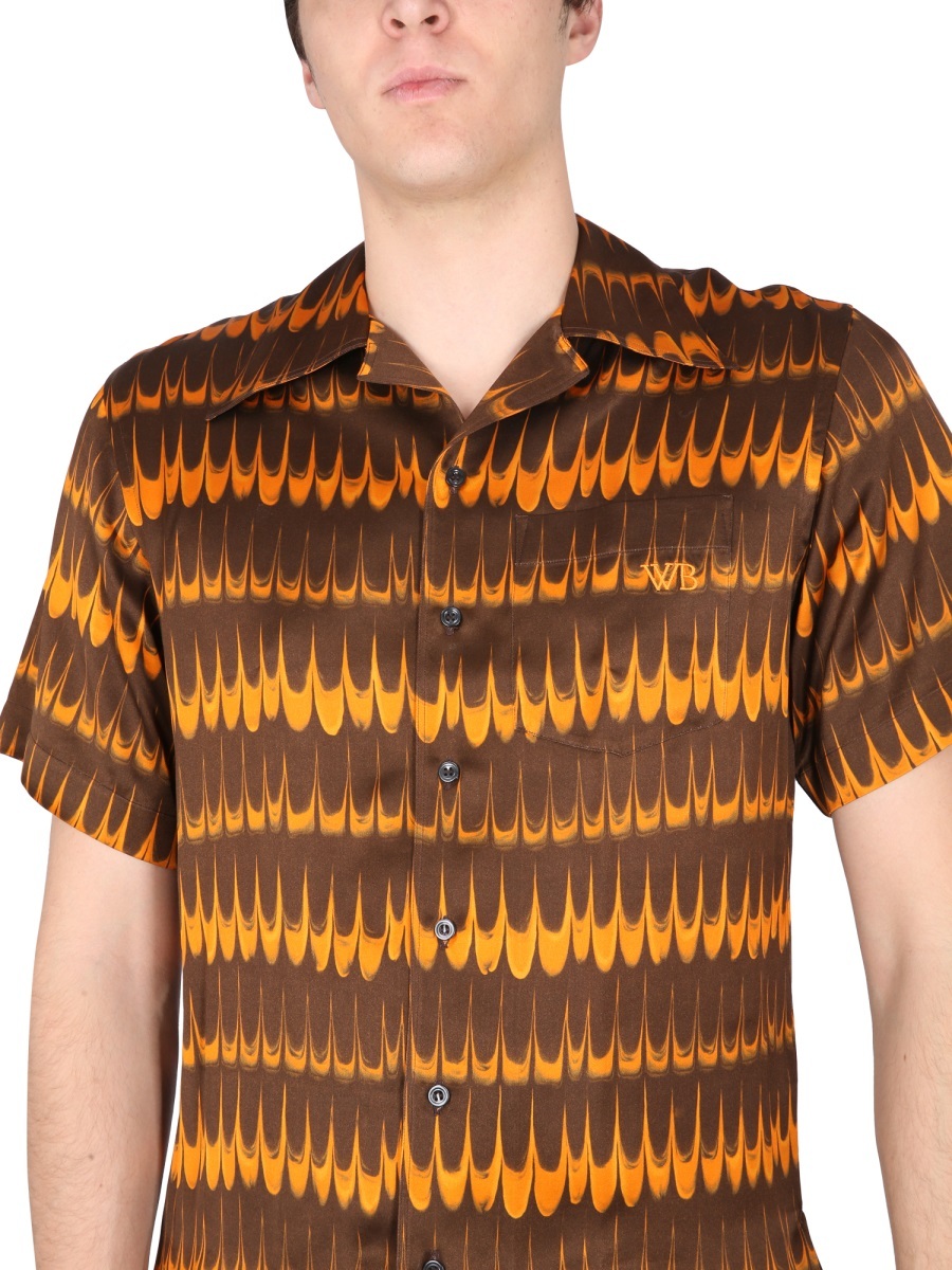 Shop Wales Bonner Geometric-print Short-sleeve Shirt In Green
