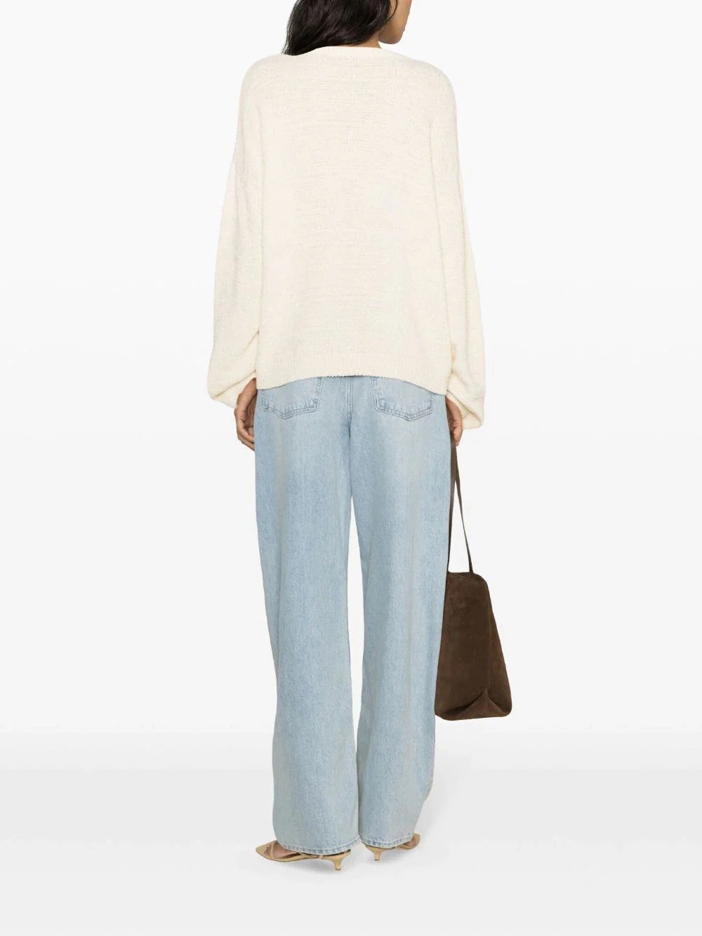 Totême Crew-neck Drop-shoulder Jumper In White