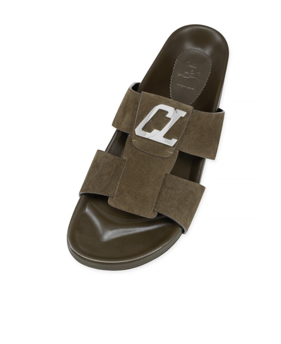 Christian Louboutin Logo Letter Pattern Flip-flops In Green