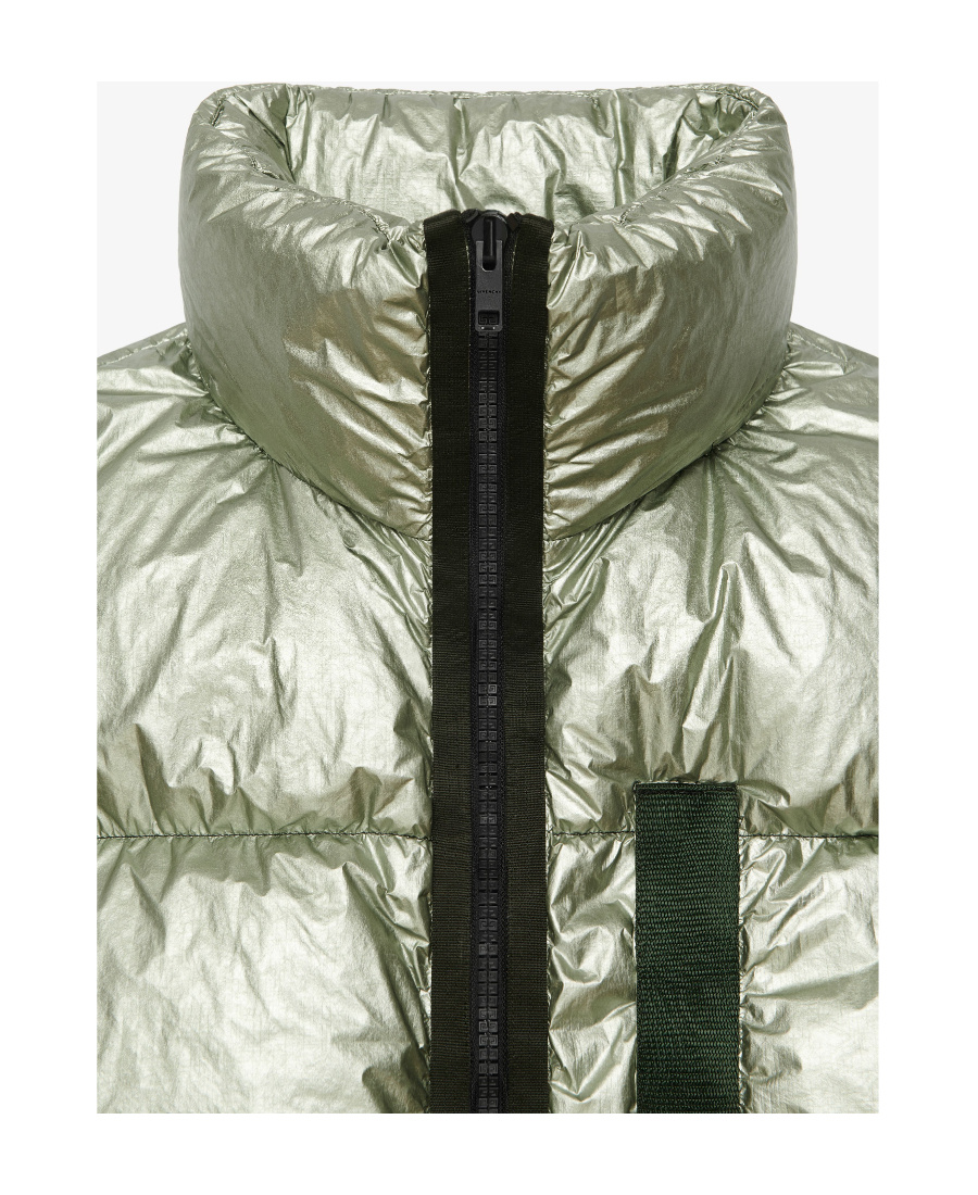 Givenchy Metallic-finish Down Gilet In Green