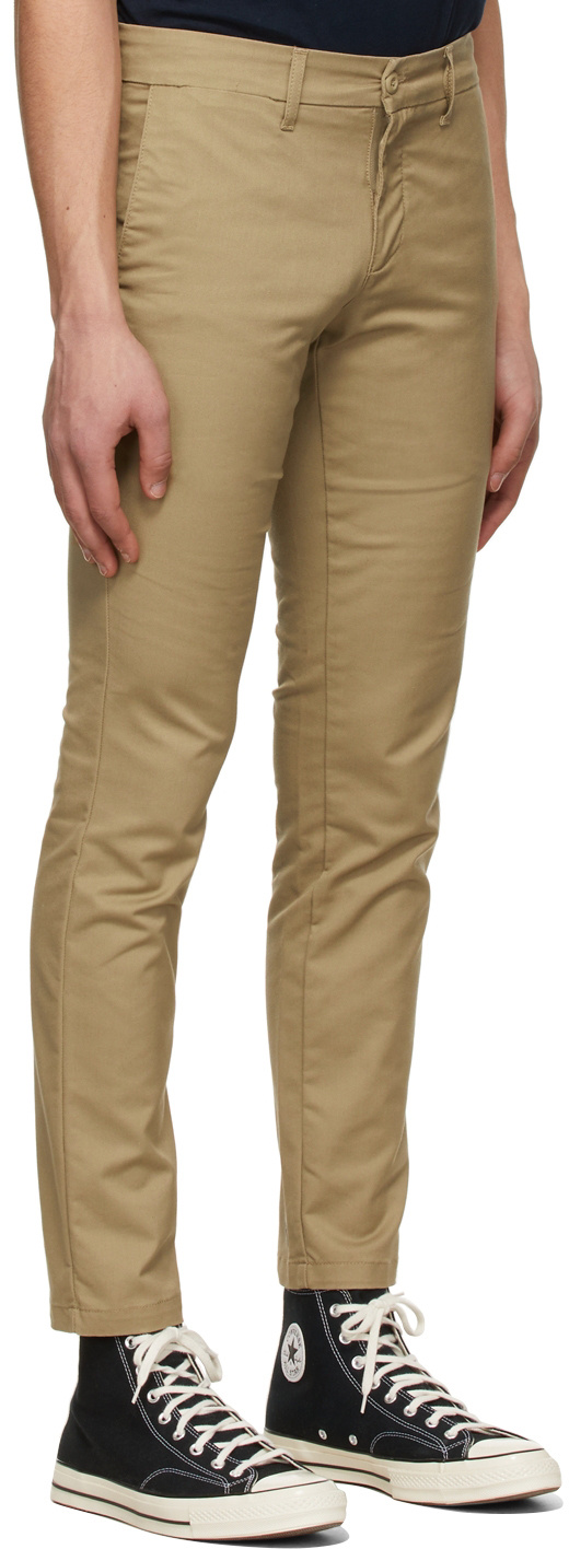 Carhartt Khaki Waist-loop Casual Pants In Brown