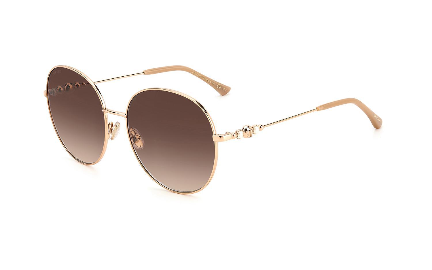 Jimmy Choo Logo Sunglasses In Brown