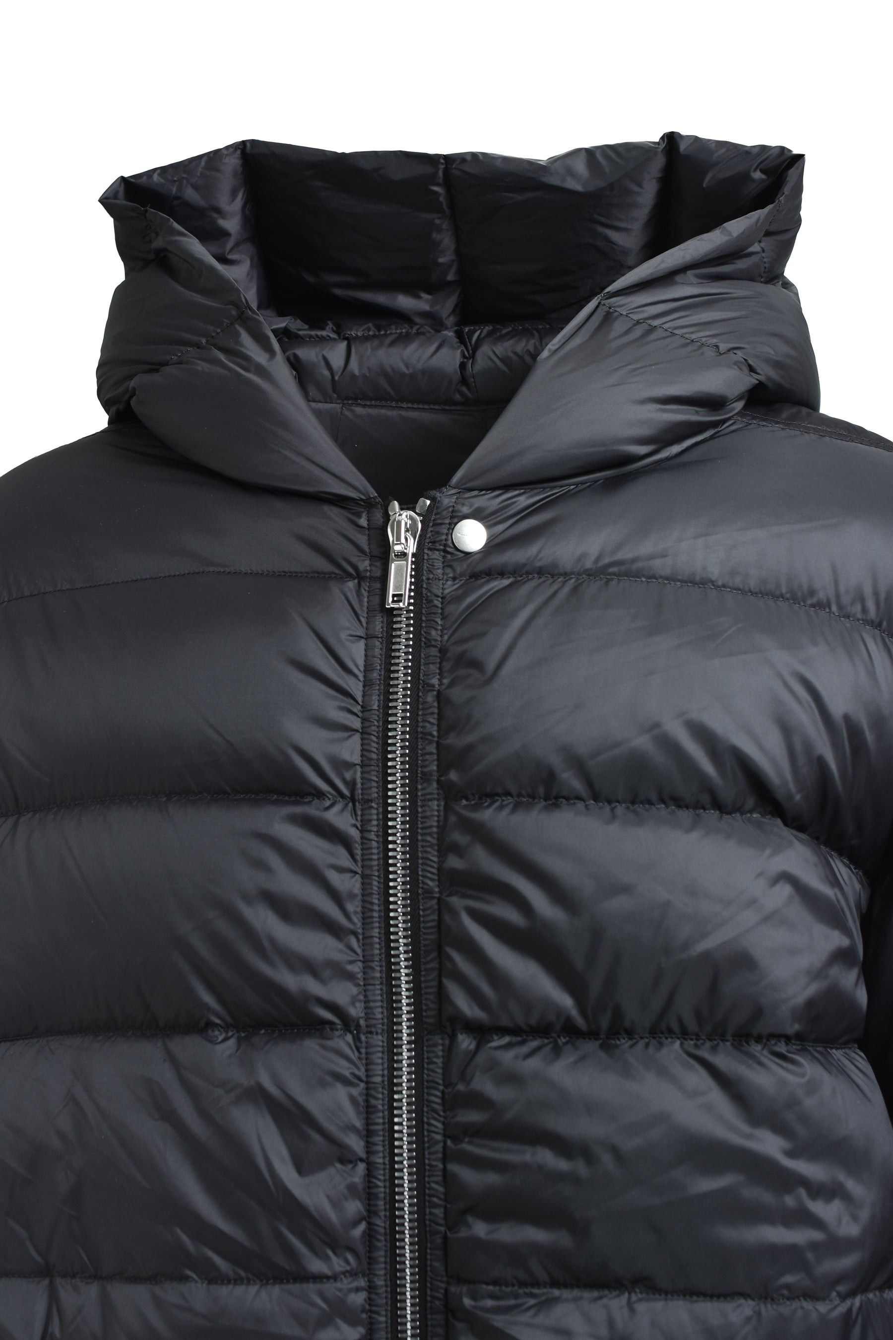 Rick Owens Long-sleeved Down Jacket In Black