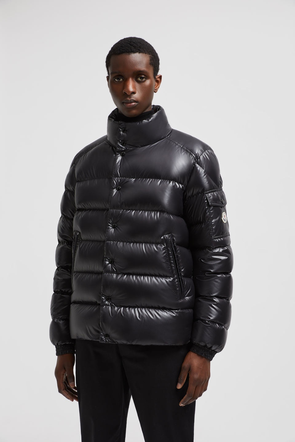 Shop Moncler Lule Short Down Jacket In Black